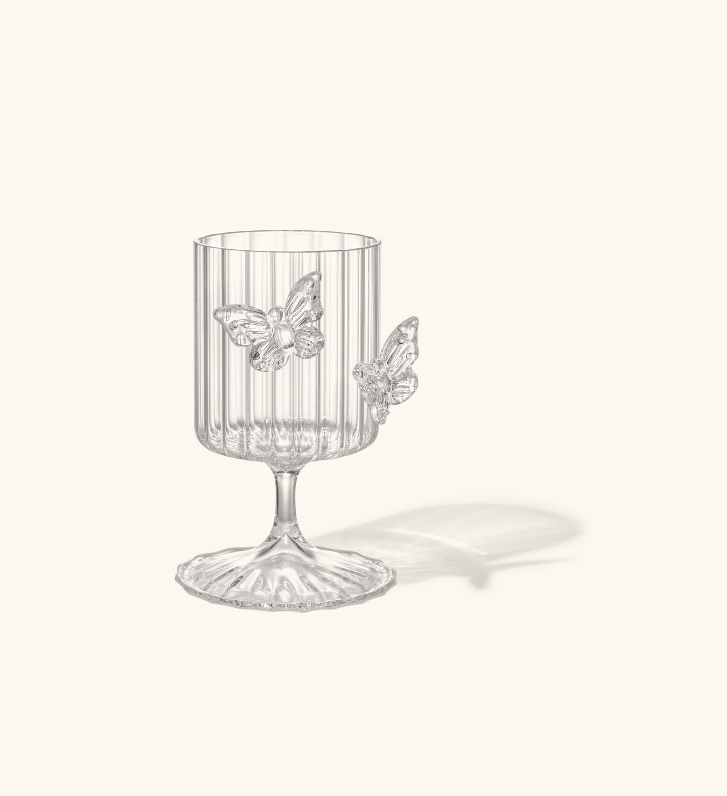 Butterfly dream glass goblet in sky clear