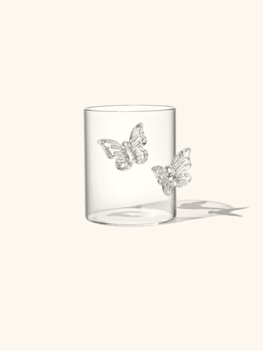 Butterfly dream glass tumbler in sky clear