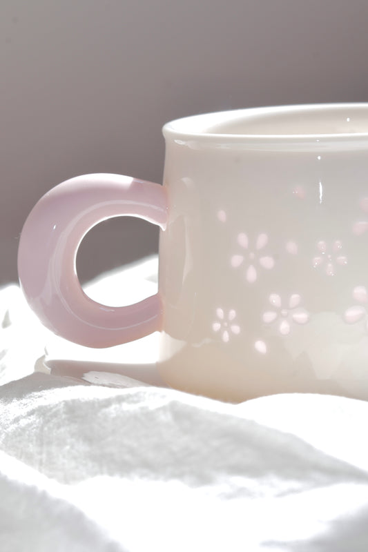 Pink floral decor aesthetic coffee and saucer