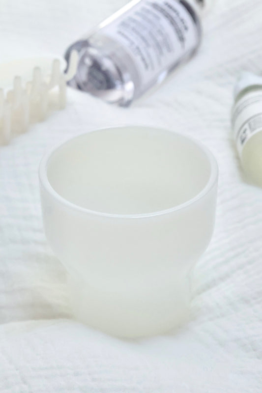 Milky glass coffee cup in jelly white